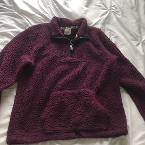 Plum PINK Sherpa quarter zip